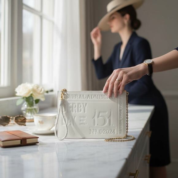 Radley London x Kentucky Derby Leather Crossbody Clutch Limited Edition Bag NWT - Picture 7 of 7